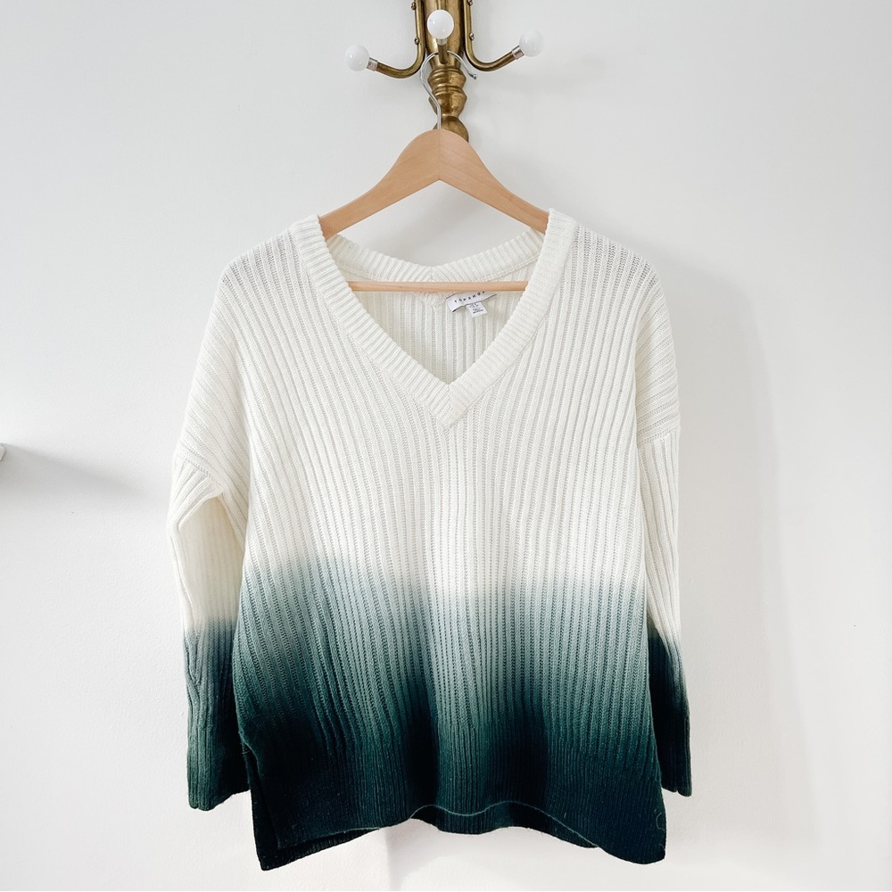 TOPSHOP Green Ombre Knit Top